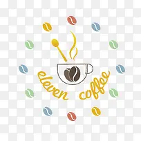 创意咖啡豆咖啡厅logo