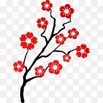 红色清新花枝