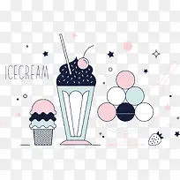 夏日冰淇淋浪漫图标