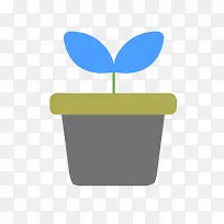 蓝色现代植物装饰