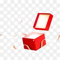 打开的红色礼盒装饰图案