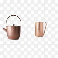 铜器茶壶与杯子
