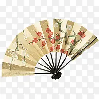 褐色中国风扇子装饰图案