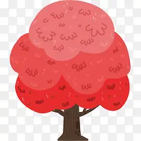 矢量图红色枫叶树