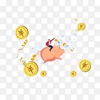 金融理财金融商务主题插画