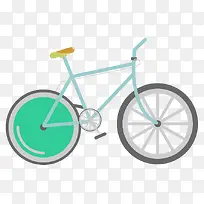 绿色车轮自行车