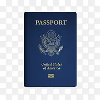 蓝色美国护照实物