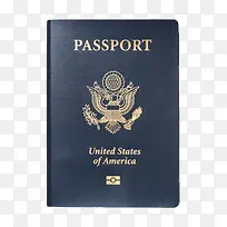 蓝色皮质封面美国护照实物