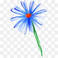 卡通蓝色雏菊花朵