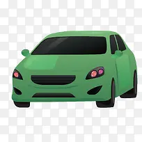 绿色质感卡通小轿车