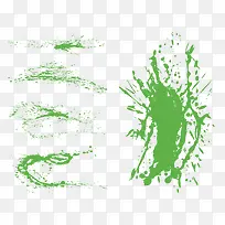矢量随性绿色艺术喷涂装饰图案