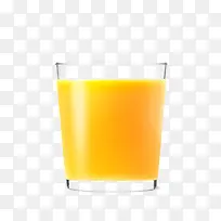 水杯中的橙汁矢量图片