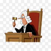 卡通手绘法庭上的法官