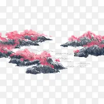 中国风水墨装饰风景插画素材