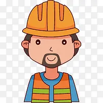 手绘建筑工地工程师