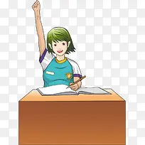坐着写作业
