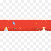 电商扁平火箭钱纸背景banner