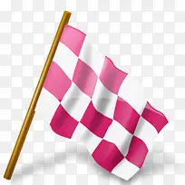 格子国旗地图标记粉红是 的地图