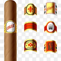 雪茄及其商标背景图片