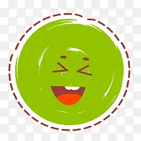 绿色圆形表情标签设计素材