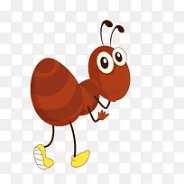 矢量卡通手绘可爱棕色蚂蚁免抠图