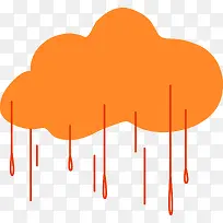 卡通下雨的云朵素材图