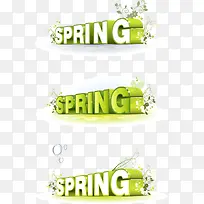 spring字体设计矢量素材,