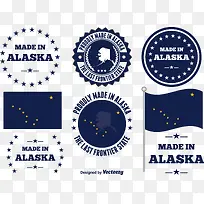 矢量有关阿拉斯加的设计图案