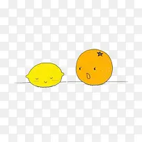 卡通手绘香橙和柠檬