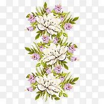 白色花朵花纹插画