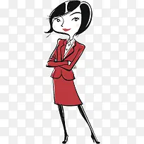 双手抱胸穿职业装的女人