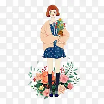 手绘清纯美少女