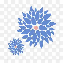蓝色植物花朵矢量图