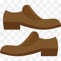 矢量图一双棕色的皮鞋