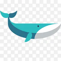 蓝色鲸鱼矢量插画