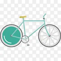 绿色卡通自行车图
