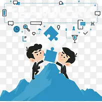 团队合作登山拼图