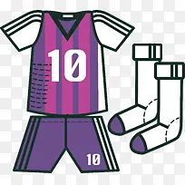 紫色运动服足球运动装备场地矢量