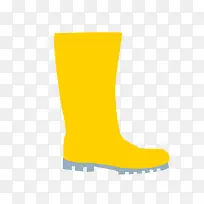 矢量黄色胶鞋雨鞋
