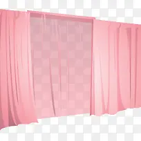 粉红的窗帘窗纱矢量