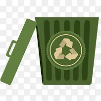 卡通绿色条纹回收箱
