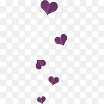 紫色折纸爱心漂浮素材免抠