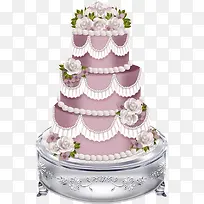 手绘三层婚礼蛋糕素材