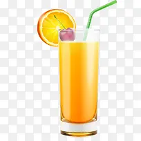 橙色卡通果汁