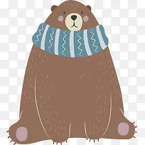 胖胖的冬天可爱棕熊