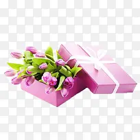 粉色盒子玫瑰花