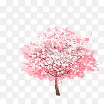 粉红色花树装饰图案