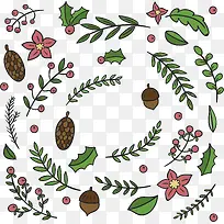 冬天卡通花纹标题框