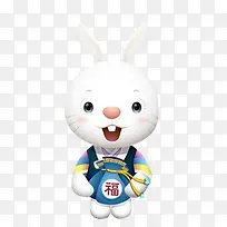 福兔卡通三维装饰图案
