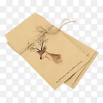 彩绘麋鹿牛皮纸信封